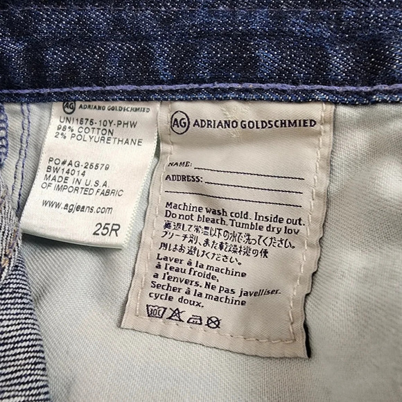 AG Adriano Goldschmied Ex Boyfriend Slim Slouchy Crop Jeans Distressed Size 25R - Picture 16 of 16